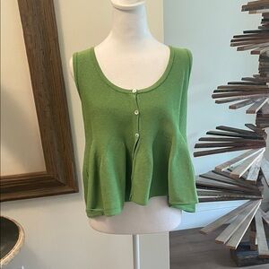 🌿 Chic Green Peplum Knit Tank Top Zara